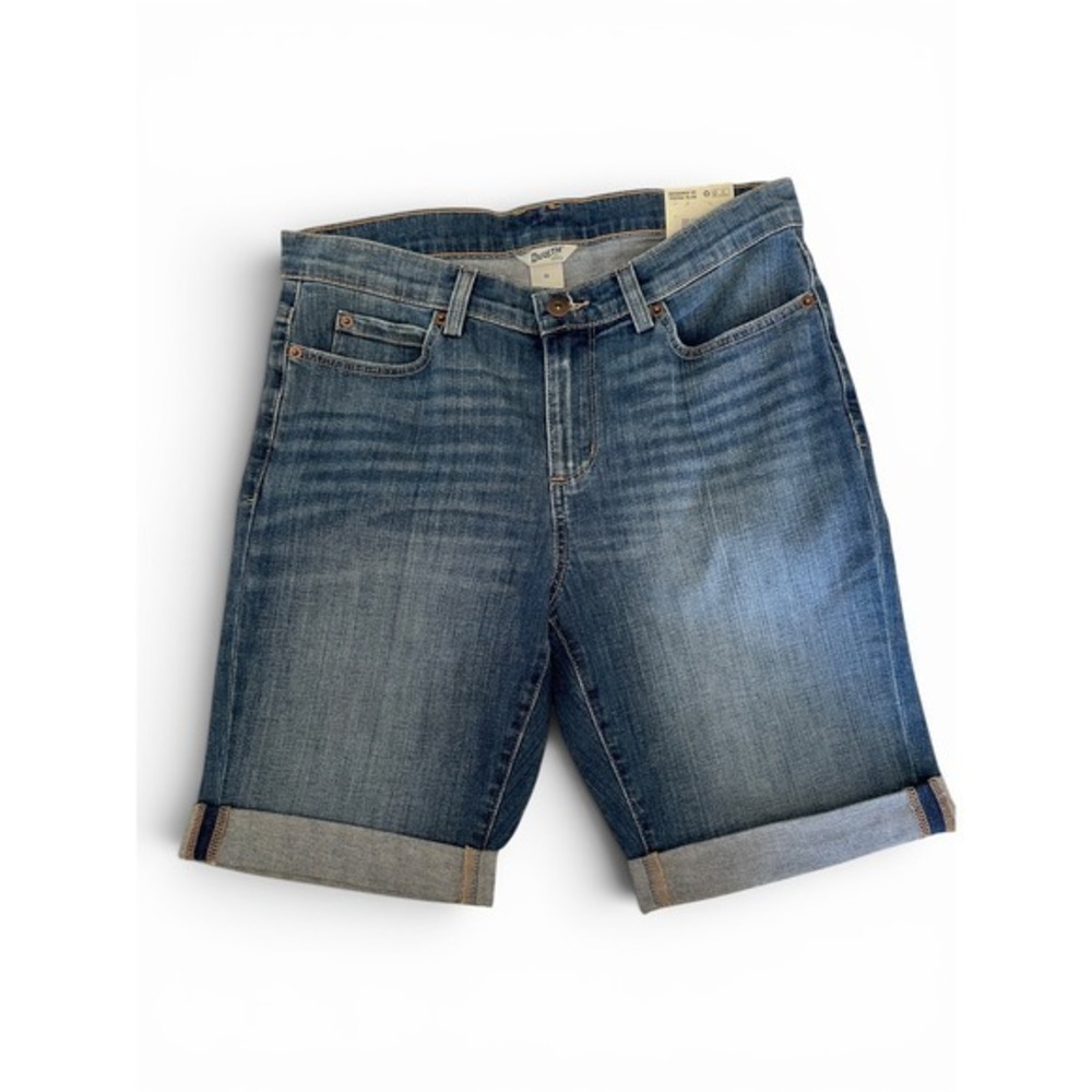 Duluth Trading Co DuluthFlex Daily Denim Bermuda Shorts Women's 10 Blue Mid Rise